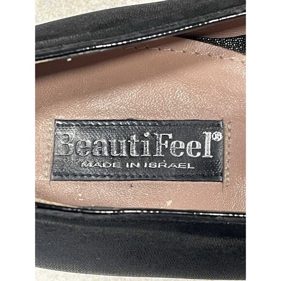 Beautifeel Plie Black Sparkle Suede Loafer Flats Made In Israel Women’s Size 11 - Picture 9 of 11
